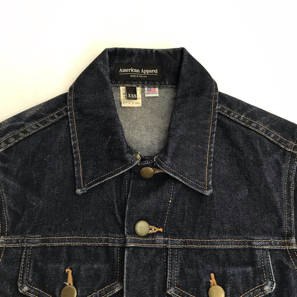 USA American Apparel Jeansjacke [Herren XXS/Blau] Oberbekleidung Jacke Pullover(GEBRAUCHT)