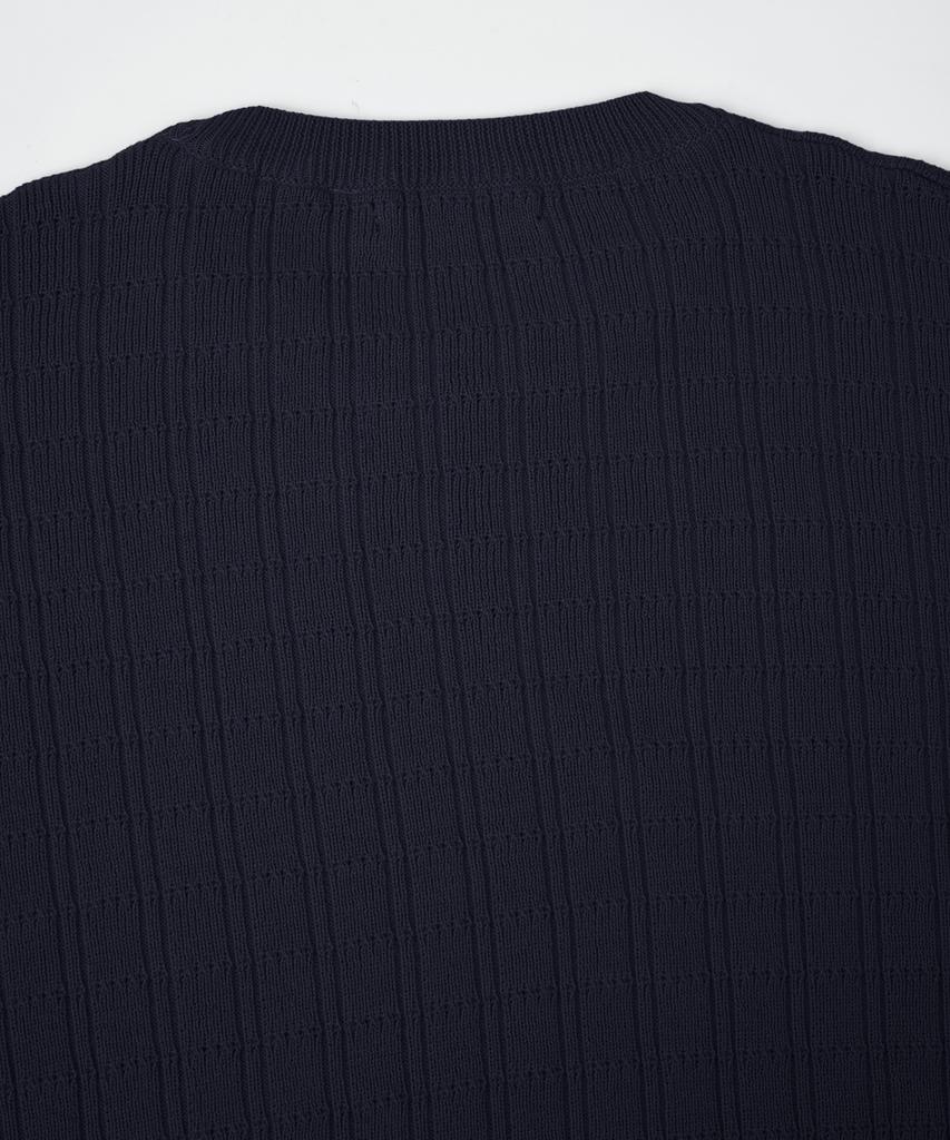 BIRBANTE Washable Cotton Square Round Knit - Dark Navy