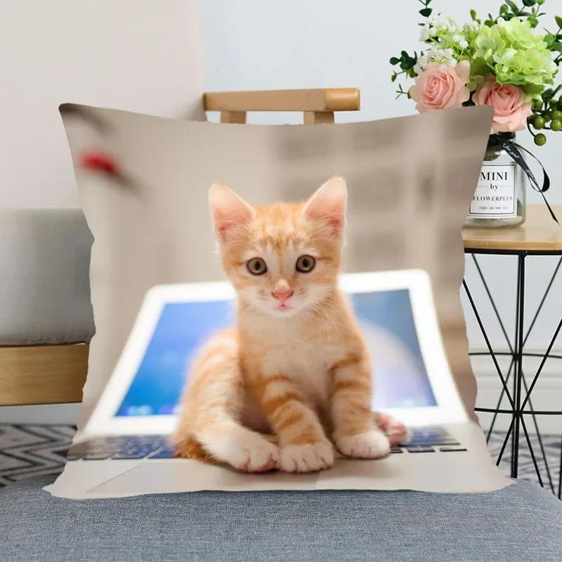 Heminredning Söta Kattungemönster: Bedårande kuddmönster med husdjurstema Kuddfodral Lämpligt för soffa sovrum bil kuddfodral