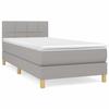 3140569 vidaXL Lit à sommier tapissier avec matelas Gris clair 80x200 cm Tissu
