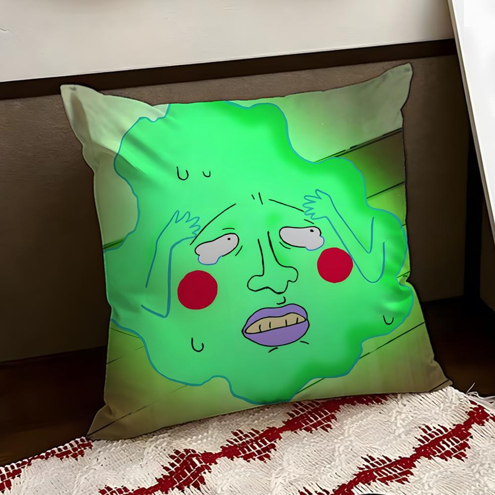 Anime MMob PPsycho 100 Cushion Cover Reversible Soft Durable Pillow Cover Home  Car MultiScene Use for Daily Comfort