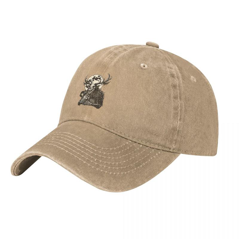 Skull And Snake Embroidered Washed Cotton Baseball Cap Classic Unisex Design Black Canvas Hat With Vintage Style Detailing