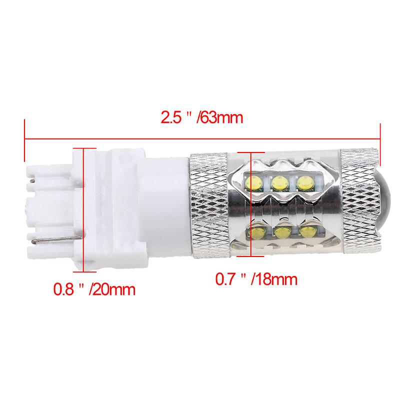 1Pc 80W Super Bright Car Auto Lights White 1156 1157 3156 H16 Headlights Daytime Running Brake Fog Warning Lamp