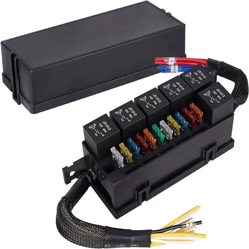 11-Way Car Relay Fuse Box with Wiring Harness for New Energy Vehicles
