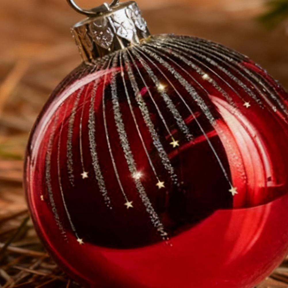 Starry Night Glass Christmas Ornaments Shatterproof Plastic Baubles for Holiday Tree Decor Indoor Outdoor Party Favors