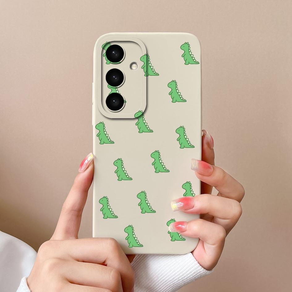 Funda para Teléfono Para Samsung A05 A36 A56 A26 S25 Plus Ultra F14 A05S A16 Funda Silicona Líquida Encantadora Cubierta de Dinosaurio A Prueba de Golpes Protectora Para Samsung Capas
