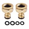 2Pcs Brass Faucet Adapter 2 In 1 Garden Hose Tap Connector 3/4 & 1/2 In Threaded Faucet Hose Coupling Adapter Faucet Connector