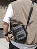 Men's Diamond Pattern Crossbody Bag, Large Capacity, Multi-Compartment, Versatile Square Shoulder Bag