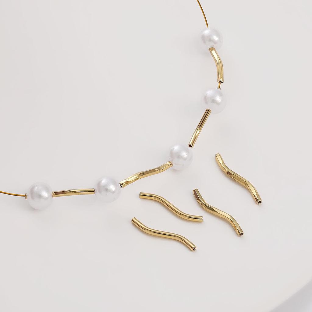 10pcs 20mm Copper S Shape Tube Beads Charm for Bracelet Necklace Earring DIY Jewelry Making