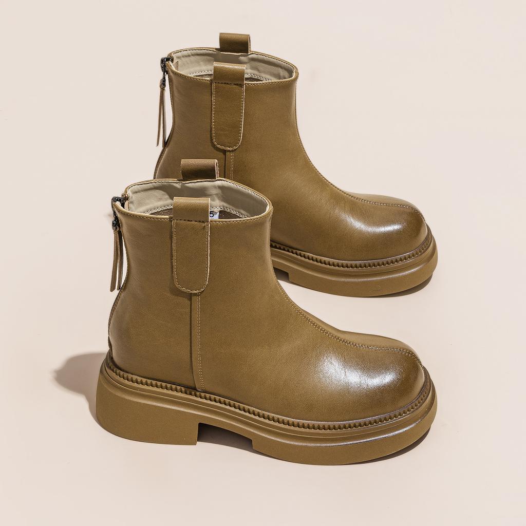 Martin boots women's autumn and winter new thick-soled inner height increase versatile thin boots casual single shoes short boots