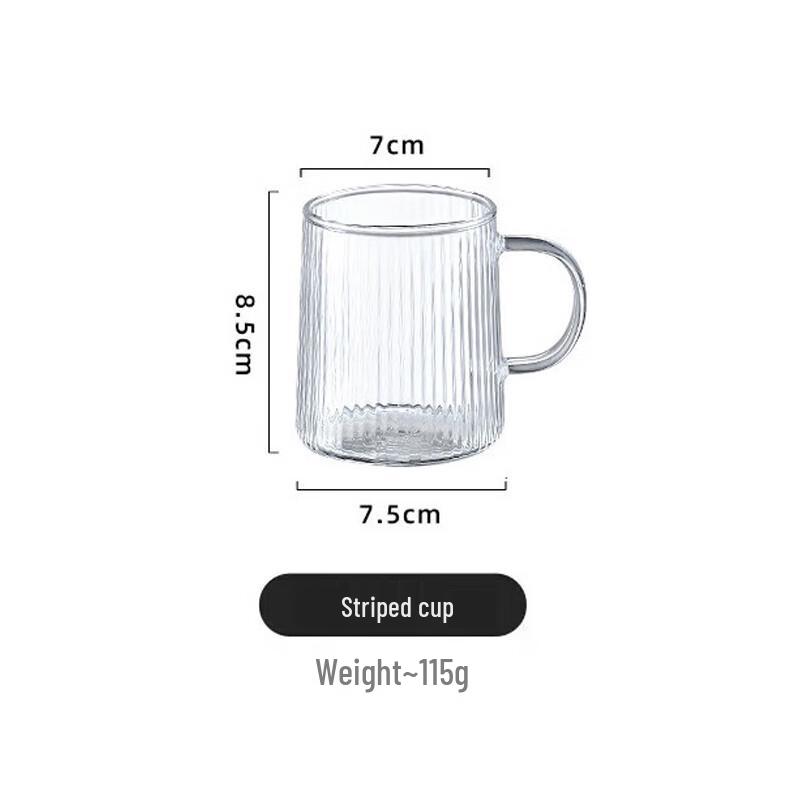 Vertical Stripe High Borosilicate Glass Handle Cups