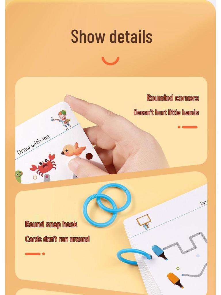 Stíratelné kartičky pro nácvik psaní tužkou pro předškolní děti – Vzdělávací hračka