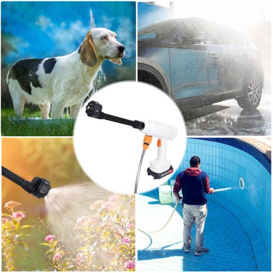 Electric Pressure Washer, 180W Portable Auto Cordless Electric Power Washer with 6-in-1 and Adjustable Nozzle 2 Batteries 1 Charger