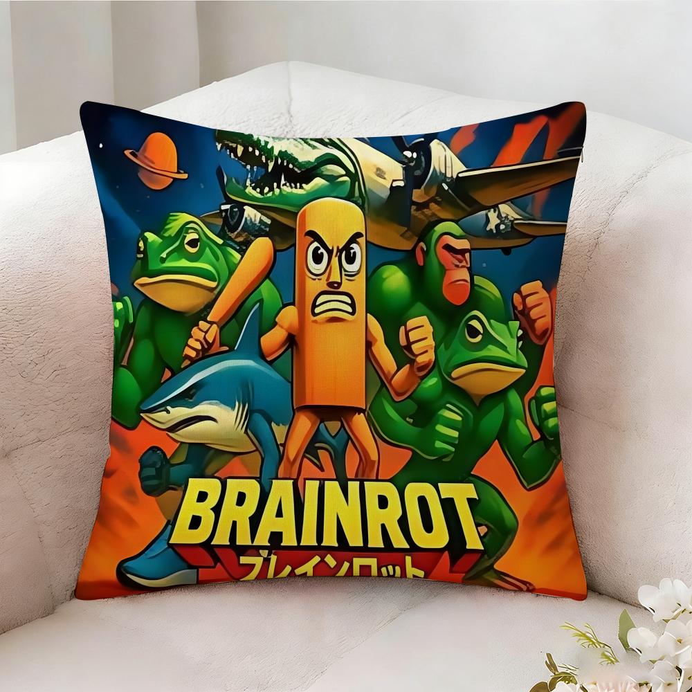 IItalian Brainrot Creative Animal Internet Pillow Case Pillowcase Doublesided Printed Sofa Cushion Bedroom Headboard Pillow
