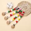 Silicone christmas Beads Pacifier Clips Wood Chew Dummy Chain Holder Infant Soother Chains Nipple Holder Baby Teething Toy Gifts