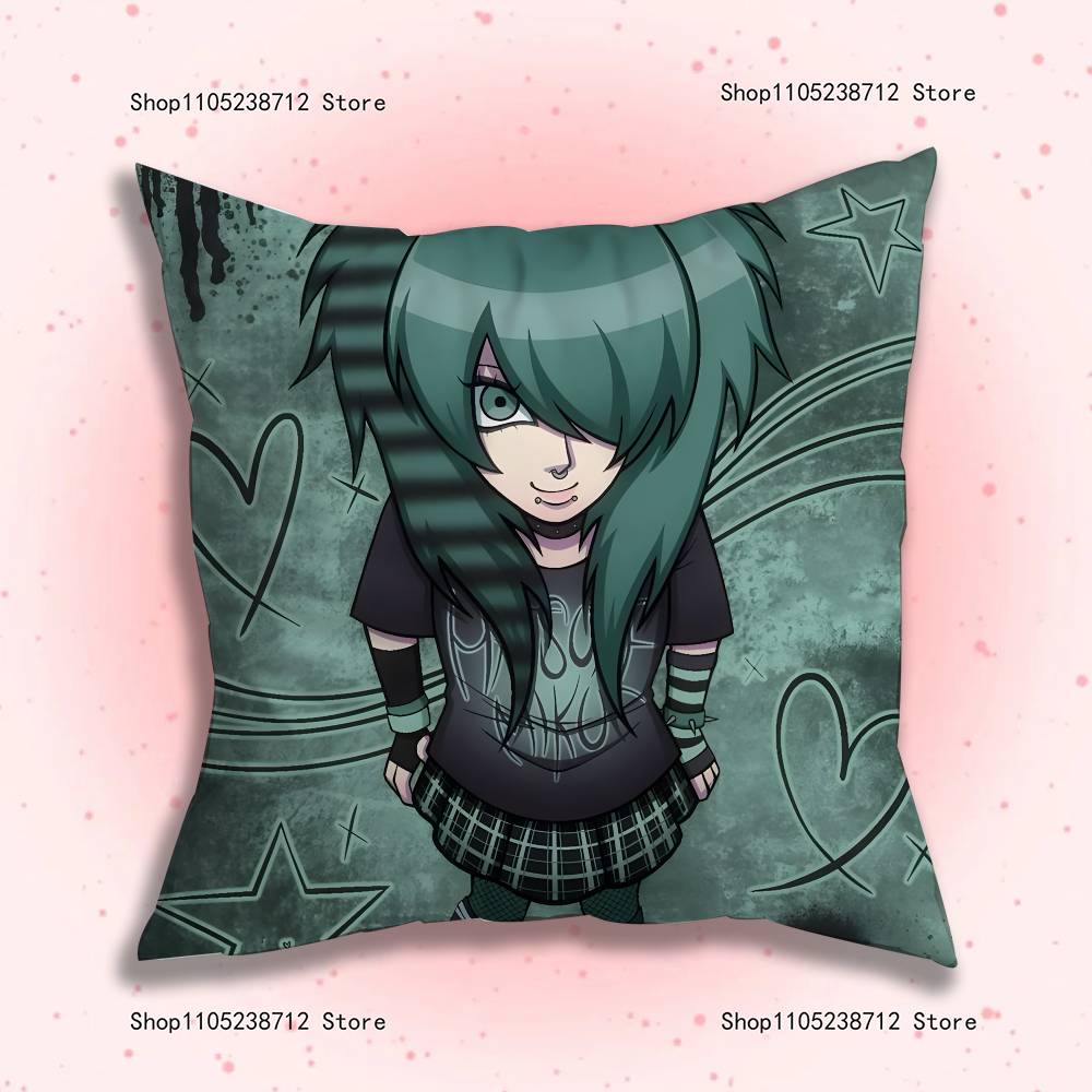 Emo Subculture Art Pillowcase Pillowslip Cushion Plush Boys Girls Cartoon Anime Kawaii Decoration Kids Birthday Cute Gifts