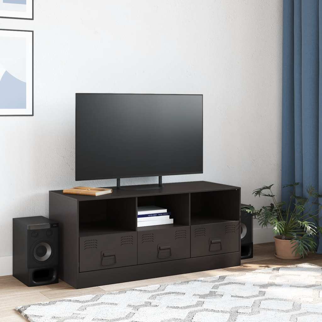 Vidaxl Szafka Pod Telewizor, Czarna, 99X39X44 Cm, Stalowa