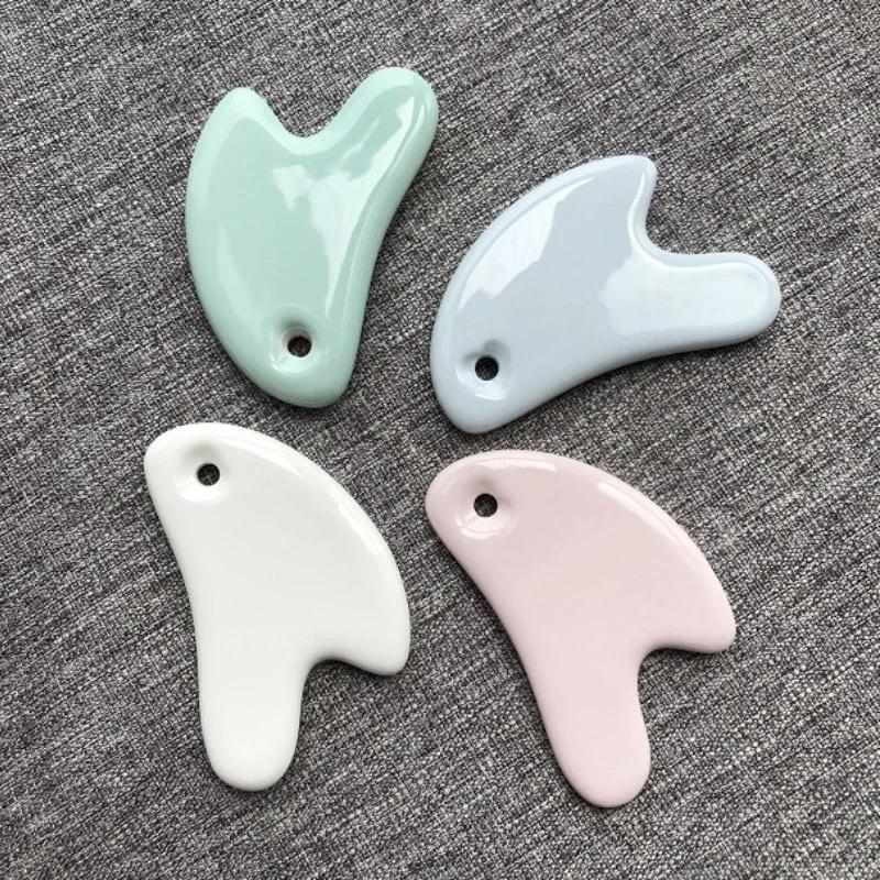 Ceramics Guasha Scraping Facial Massage Scraper Face Massager Acupuncture Gua Sha Board Acupoint Face Eye Care SPA Massage Tools