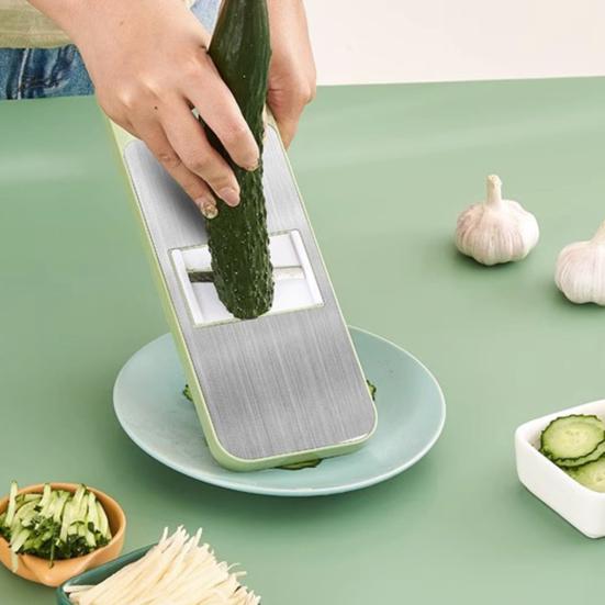 Vegetable Chopper Wave Cutter Chipper Stainless Steel Mandoline Slicer with Food-Grade Blades Hand Guard Kitchen Tools for Julienne Dicing