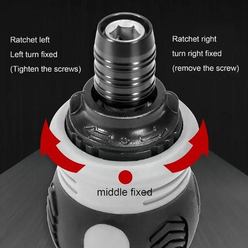 Set Șurubelniță cu Clichet Formă Scurtă Cap Ridichi Duritate Mare Economisire Muncă Multifuncțional Dublu Scop