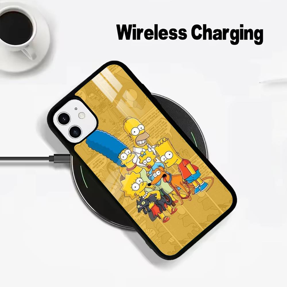 Simpsons-Funny Cartoon Phone Case For IPhone17 16 15 14 13 12 11  Pro Max 16/15/14Plus Wireless Charger Cover Funda