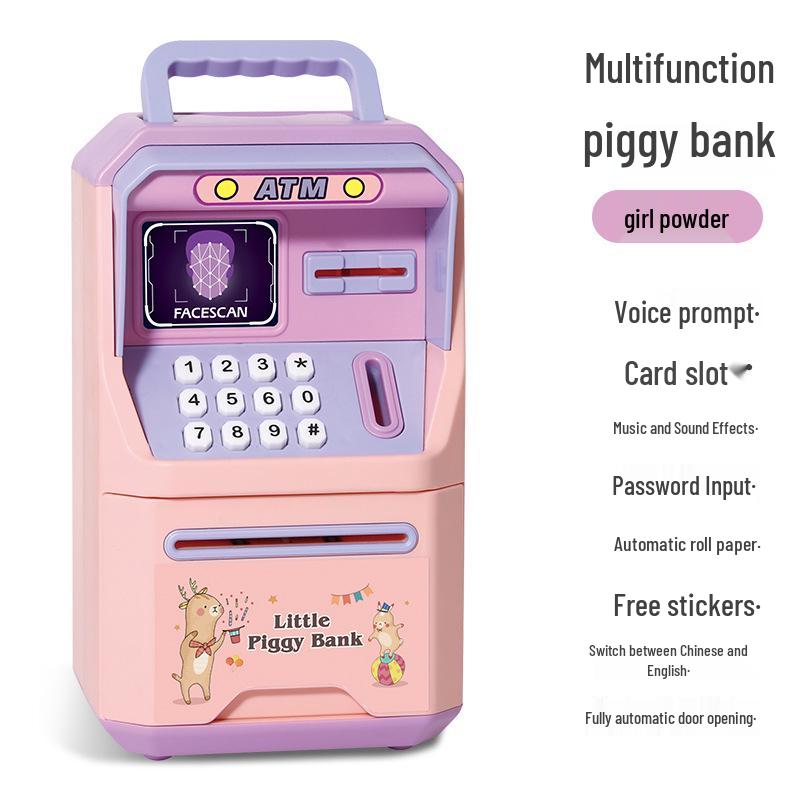 Children's Fingerprint Piggy Bank: Multifunctional Electric Coin Safe & Password Box Toy