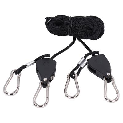 2PCS 1/8in Grow Light Rope Hanger Adjustable Heavy Duty Rope Clip Hanger High Strength Rope Hanger
