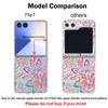 Cartoon Flower Printed Transparent Folding Phone Case For Samsung Galaxy Z Flip 7 FE 6 5 4 3 Flip7 Flip6 Flip5 5G Hard PC Cover
