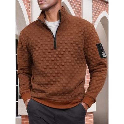 Men'S Warm Pullover Letter Checkered Half Zipper Sweatshirt Plain Sweatshirt For Men Wrestling Sweatshirt Ropa De Hombre