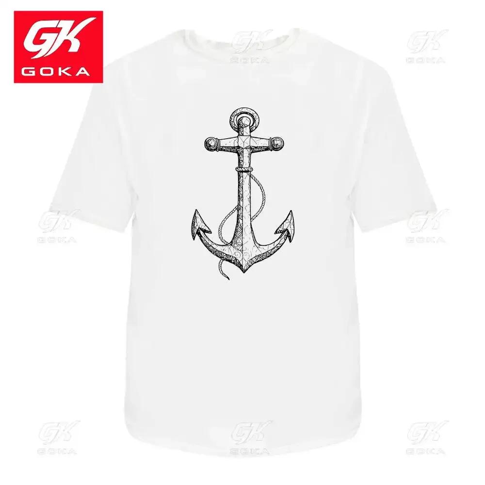 

Ornate Anchor Unisexs Womens Cotton TShirts Graphic Clothing Short Sleeve Vintage Tops Printed Tees Y2K Clothes Classic T Shirt S