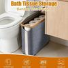 Free Standing Toilet Paper Basket Foldable Organizer With Lid & Handle Holds Up To 12 Rolls For Home Bathroom Living Room