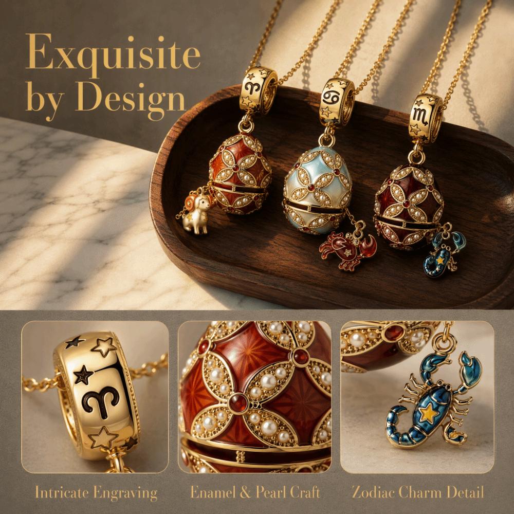 Hollow Locket Russian Egg Necklace New Chinese Style Openable Egg Pendant Women