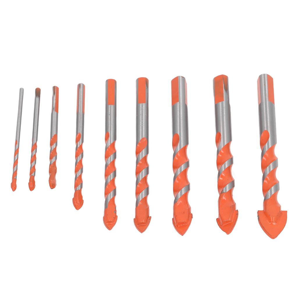 9Pcs Masonry Drill Bits Set Cemented Carbide Industrial Strength Carbide Tip for Wood Ceramic Tile
