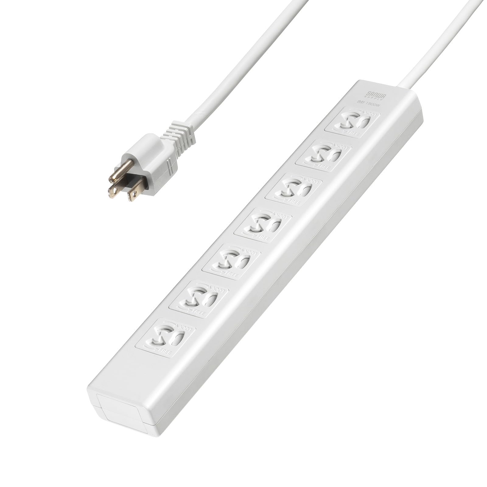 

Sanwa Supply Anti-Pull Shutter Tap (3-Pin, 7 Outlets, 5m) TAP-F37SH-5R