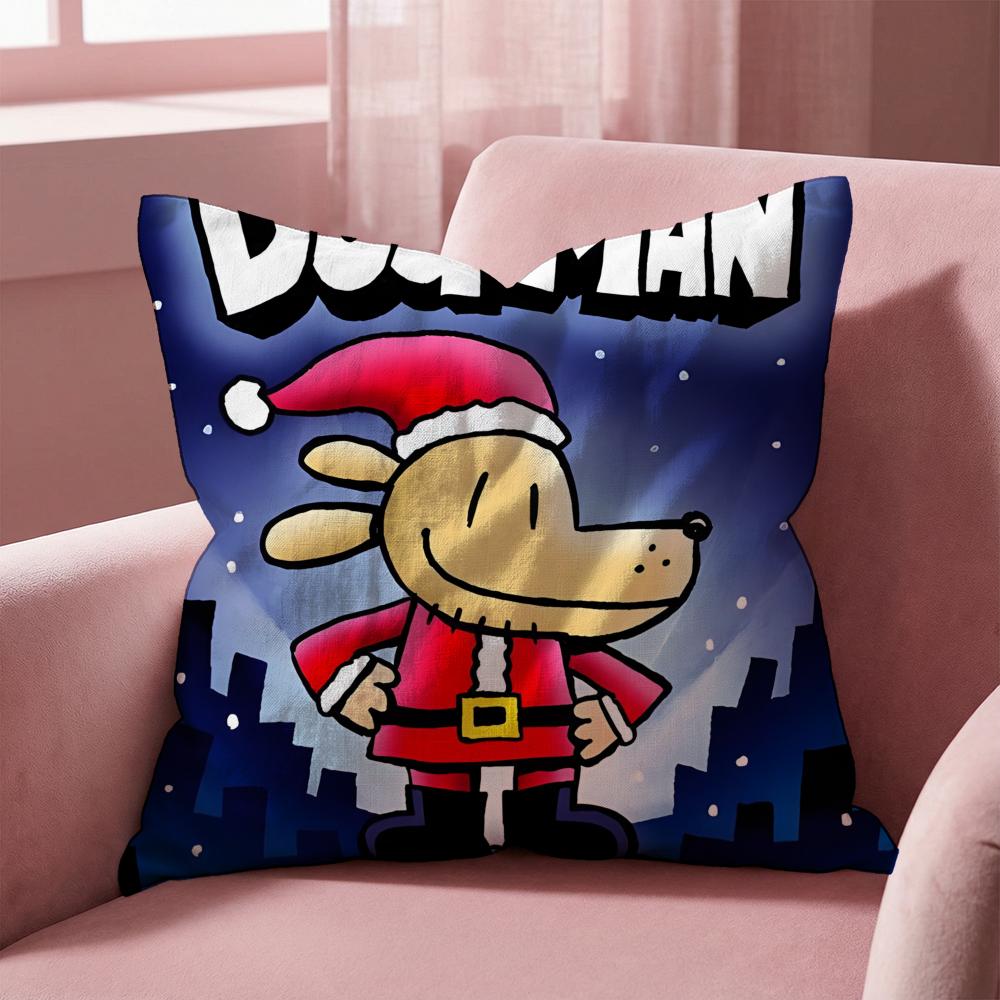 D-Dogman CARTOON Cushion Cover Multi-Scene Pillow Cover for Home & Car - Reversible, Soft & Durable for Daily Use