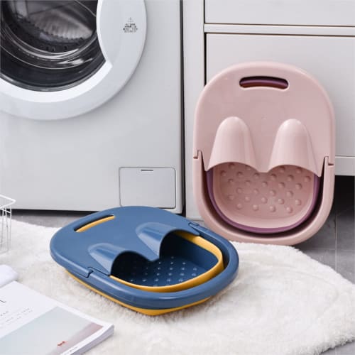 Clowin Compact Footbath Bucket, Foldable and Insulated, Perfect for Camping and Outdoor Activities, Pink (Type A)