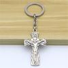 Cross Keychains Key Rings Religious KeyChains For DIY Car Hanging Simple Jewelry Handmade Gift