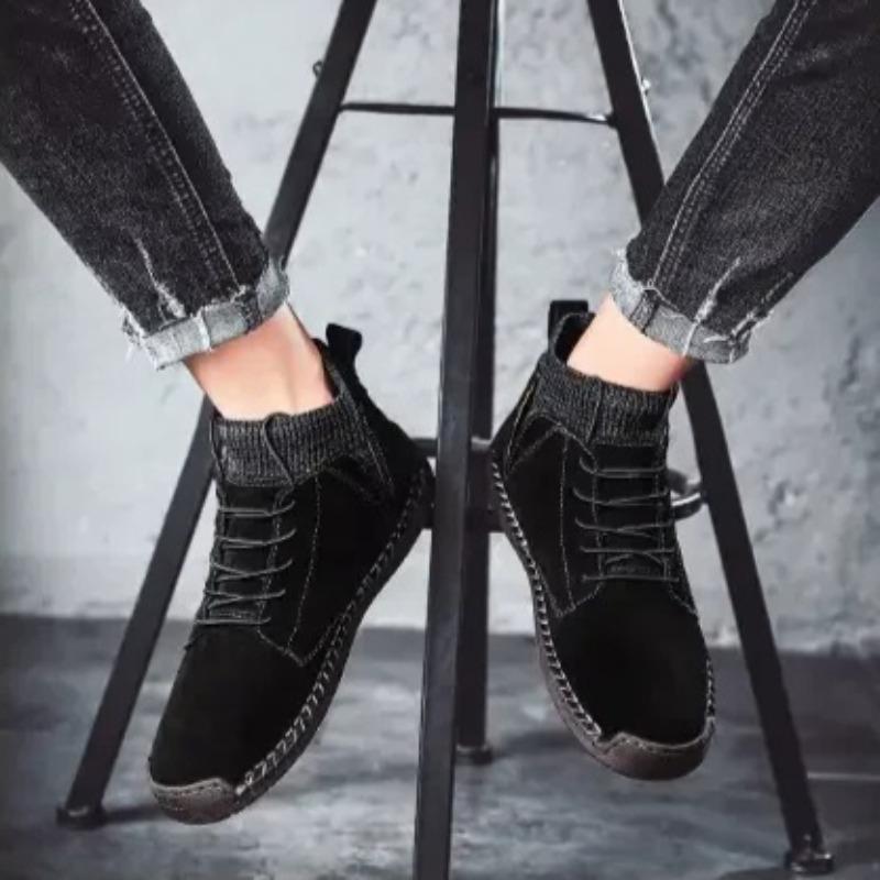 Größe 48 Herrenschuhe Hohe Qualität Handgefertigt Wildleder Herren Stiefeletten Outdoor Wanderschuhe Retro High Top Herren Sneaker Hombres Botas