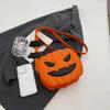 Funny Halloween Pumpkin Bag PU Leather Square Crossbody Bag Novelty Pumpkin Shoulder Bag  Halloween