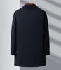 Winter Mid-length Business Coat for Middle-aged Men with Warm Mink Velvet Lining