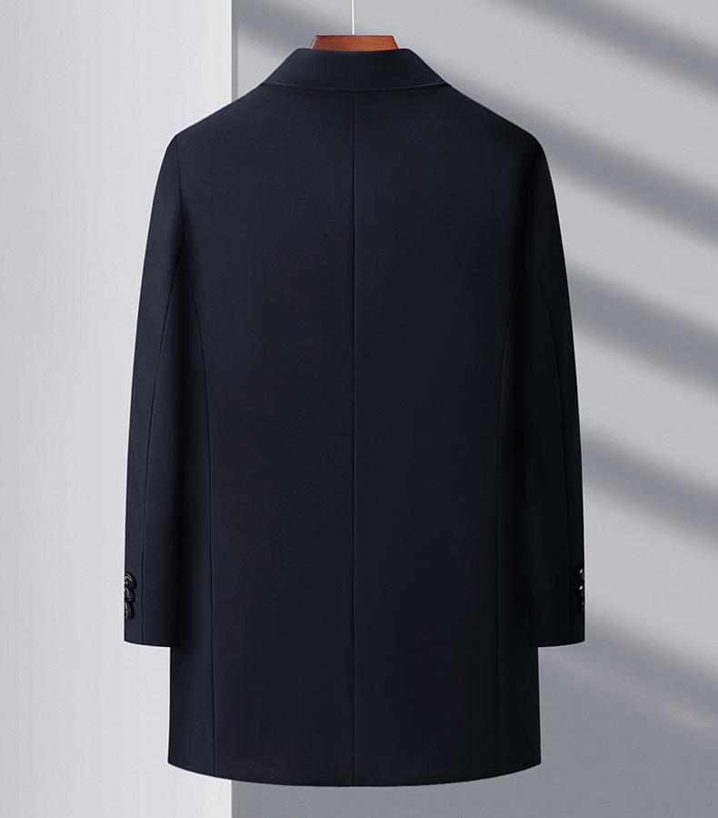 Winter Mid-length Business Coat for Middle-aged Men with Warm Mink Velvet Lining