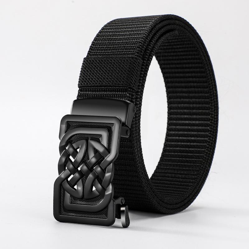 Herre Vind Legering Automatisk Spenne Belte Fortykket Imiterert Nylon Taktisk Belte