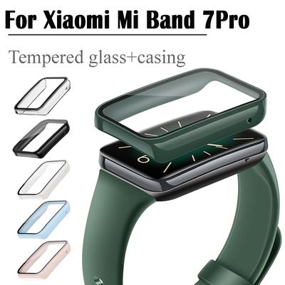 For Mi Band 7 Pro Case PC Full Cover+Tempered Film Hard Case For Xiaomi Mi Band 7Pro with Strap Casing Screen Protector Shell