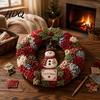 Relaxing Holiday Craft Projects 3D Fabric Wreath Poke Art Kit for Adults Christmas Unique Keepsake Presents Kit Santa Snowman Design