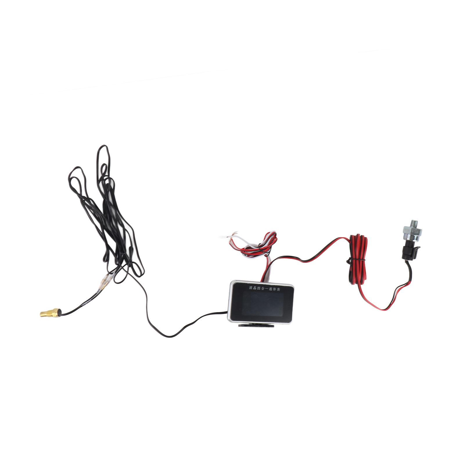 

4 in 1 Vehicle Instrument LCD Digital Display Oil Pressure Voltage Water Temperature Fuel Gauge Black 9 36V чёрный