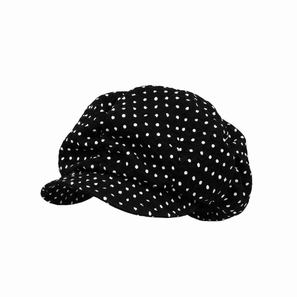 

Versatile Oversized Cloud Hat Polka Dot Print Beret Trendy Octagonal Hat for Women чорний