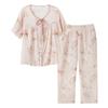Tencel cotton pajamas women's summer short-sleeved trousers 1011 new mother foreign high-end loungewear set