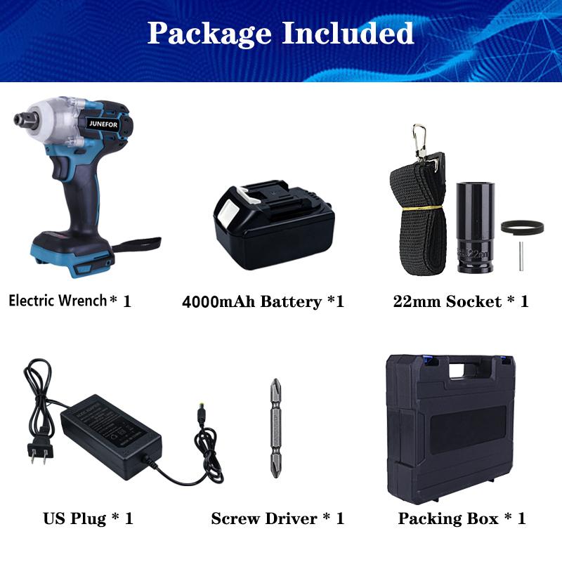 520N.M Cordless Wrench Brushless Electric Impact Wrench 1/2'' for Makita Battery 18V Electric Drill Screwdriver Multifunction