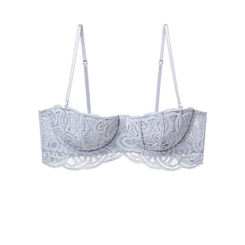 High Quality French Underwear Women's Soft Steel Ring On the Support To Show the Chest Small Gathering Bra Thin Lace Sexy Bra Bra Bra