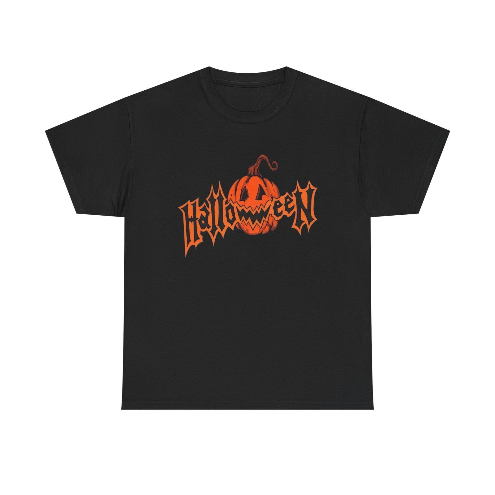 Halloween Pumpkin Graphic T Shirt Unisex Heavy Cotton Tee L